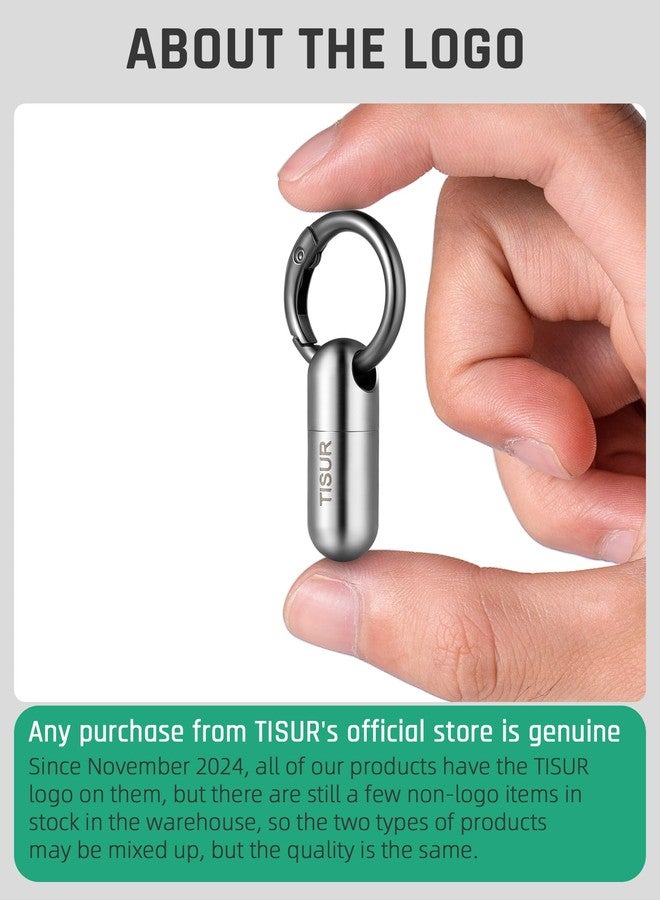 TISUR Micro Keychain Pill Holder, Titanium Pill Case Waterproof Pill Fob for Emergency Aspirin & Nitroglycerin for Travel Purse Pocket - Image 4